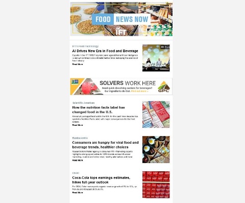 Picture of Food News Now Newsletter - FIRST Preview & Wrap-up - Banner Ad