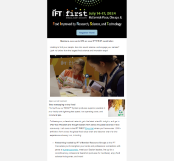 Picture of IFT FIRST Promotional Email 