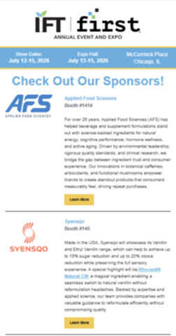 Picture of Exhibitor Spotlight Email  - 1 Week Prior to Event